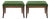 Mid-Century French Louis XVI Style Walnut & Green Velvet Ottomans - Pair For Sale
