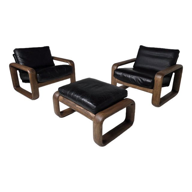 Hombre Lounge Chairs with Ottoman from Rosenthal, Germany, 1970s, Set of 3 For Sale