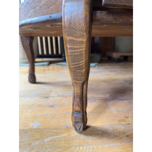 Late 19th Century Antique American Oak Curved Glass China Cabinet, Late Victorian / Edwardian For Sale - Image 5 of 10