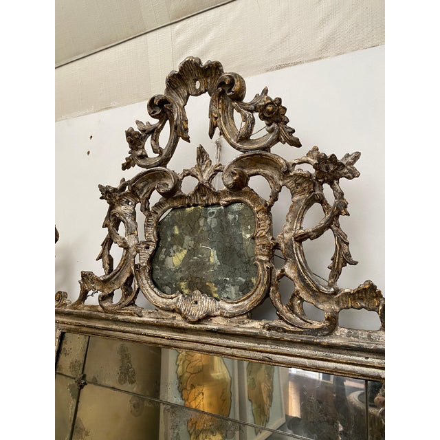 Italian 19th c. Silver Gilt Mirror For Sale - Image 4 of 6