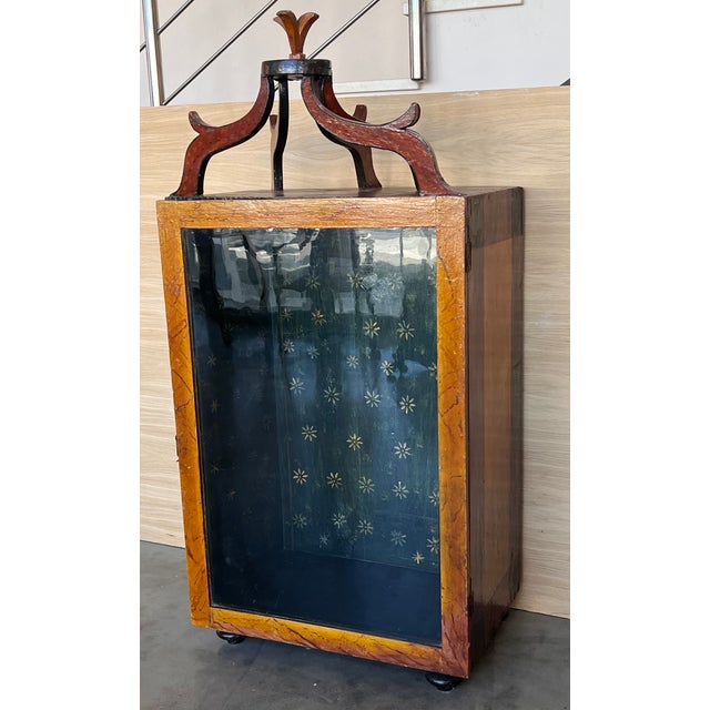 Fine 19th Century Italian Tabletop Walnut Vitrine With Glass Door For Sale - Image 4 of 12