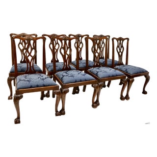 Craftique Chippendale Mahogany Ball & Claw Dining Side Chairs - Set of 8 For Sale