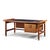 Mid-Century Modern Kofod Larsen for Selig Megiddo Queen of Sheba African Wenge Wood and Brass Executive Desk For Sale - Image 3 of 9