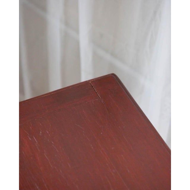 Red Antique Painted Oak Side Table For Sale - Image 8 of 15