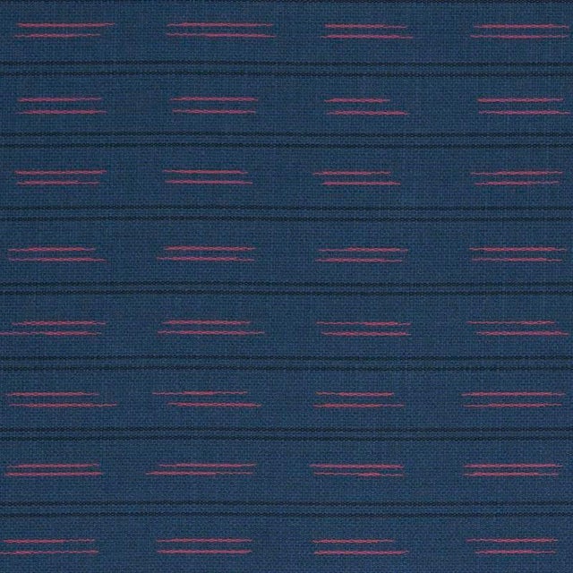 Sample - Schumacher Ainsley Stripe Indoor & Outdoor Fabric in Navy For Sale
