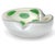 Vintage Murano Barbini Gold Flecks Green Spots White Italian Art Glass Folded Rim Ashtray Bowl Dish For Sale - Image 9 of 10