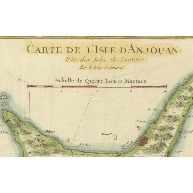 Comoros French Naval Sea Chart with Anjouan Island by Bellin, 1765 For Sale - Image 5 of 10