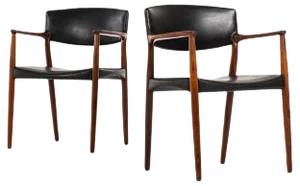 Set of Rosewood Armchairs by Aksel Bender Madsen & Ejner Larsen for Willy Beck, 1952