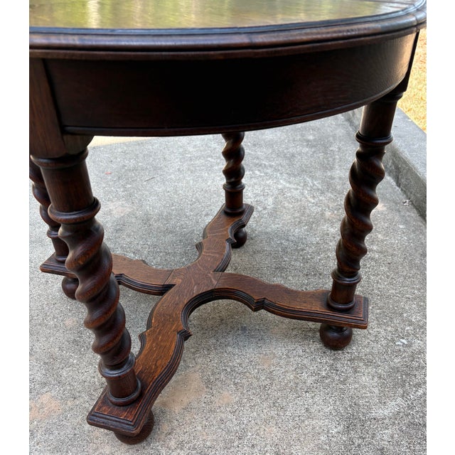 Vintage English Barley Twist Round Side Table For Sale - Image 11 of 11