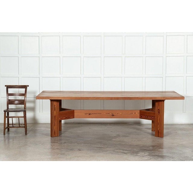 Large English Pine Refectory Table, Mid 20th Century For Sale - Image 5 of 15