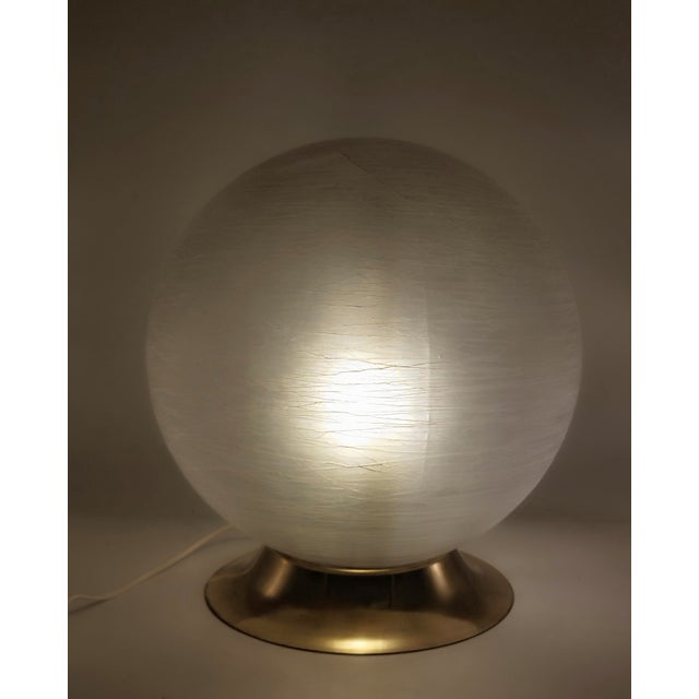 Metal Murano Glass and Brass Table Lamp from Venini, Italy, 1970s For Sale - Image 7 of 11