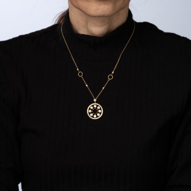 Boodles Diamond Necklace Estate 18k Yellow Gold 18" Chain Fine Jewelry For Sale - Image 4 of 4