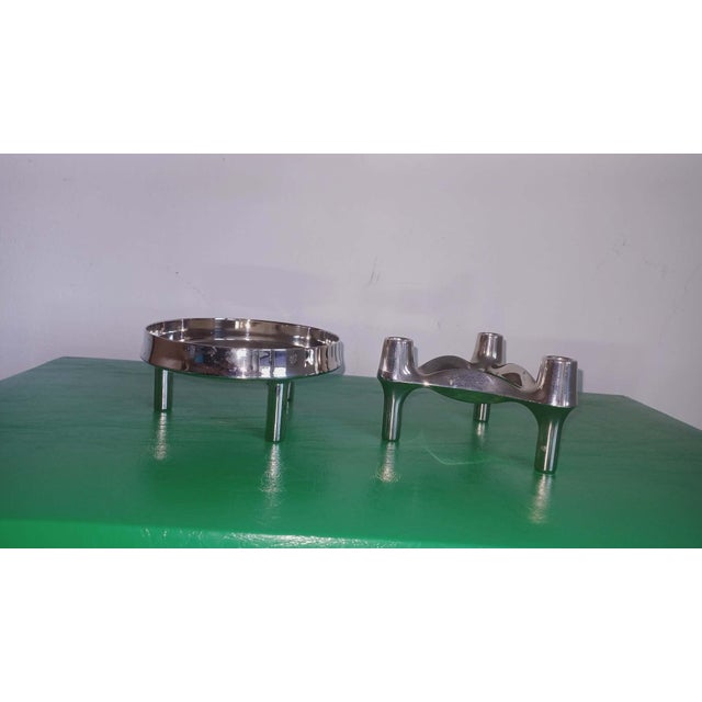 Modular Candleholder and Bowl by Ceasar Stoffi and Fritz Nagel for BMF, 1970s, Set of 2 For Sale - Image 14 of 14
