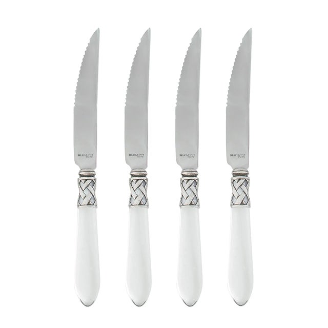 VIETRI Aladdin Antique Clear Steak Knives - Set of 4 For Sale - Image 10 of 10