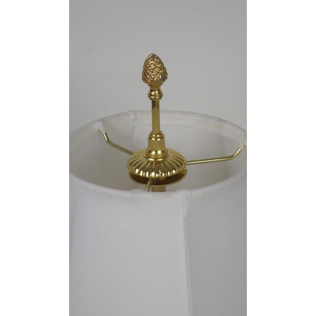 Hollywood Regency Brass Table Lamp with Fabric Shade from Unbekannt, 1970s For Sale - Image 6 of 11