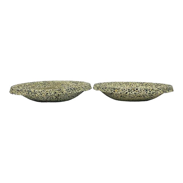 Vintage Pebble Stone & Concrete Planters, a Pair For Sale