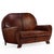 A sculptural two-seat leather loveseat executed in the manner of 1930s Dutch and Scandinavian modernist design. The...