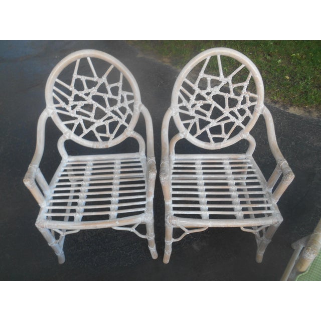 Vintage McGuire Bamboo 5 Piece Cracked Ice Dining Set For Sale - Image 6 of 13