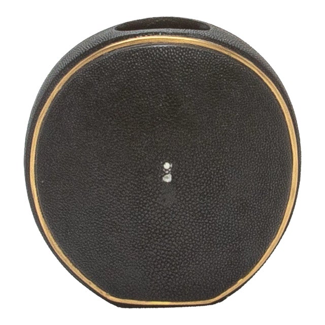 Shagreen Vase With Brass Details by R&y Augousti For Sale
