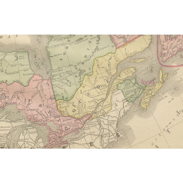 Paper Antique Railroad Map of Canada, 1888 For Sale - Image 7 of 10