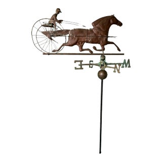 Vintage Sulky & Jockey Buggy Carriage Weathervane For Sale