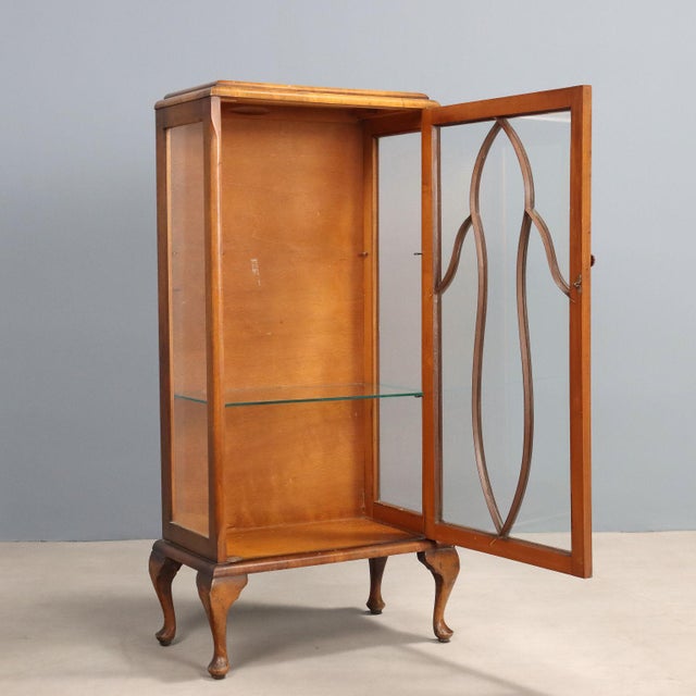 Small Liberty Walnut Display Cabinet For Sale - Image 4 of 11