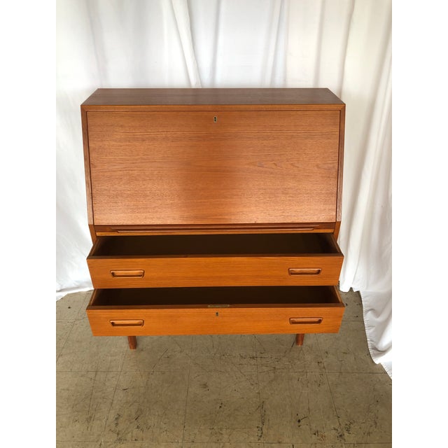 Wood 1960s Teak Secretary Desk by Arne Wahl Iverson for Vince Mobelfabrik For Sale - Image 7 of 12