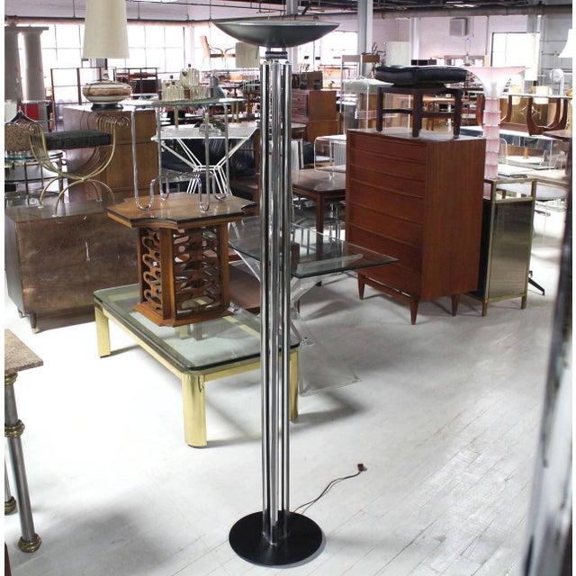 Robert Sonneman Adjustable Tilt Head Shade Mid Century Modern Floor Lamp with Dimmer For Sale - Image 4 of 7