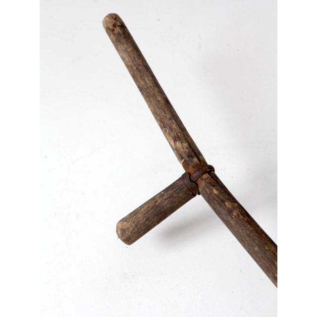 Antique Wood and Iron Farm Scythe For Sale - Image 4 of 11