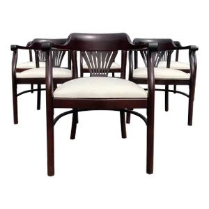 1980s Set of 4 Bentwood Arm Dining Chairs