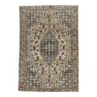 Vintage Circa 1940 Distressed Mazlagan Rug 4'5 X 6'3" For Sale
