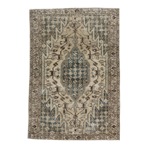 Vintage Circa 1940 Distressed Mazlagan Rug 4'5 X 6'3"