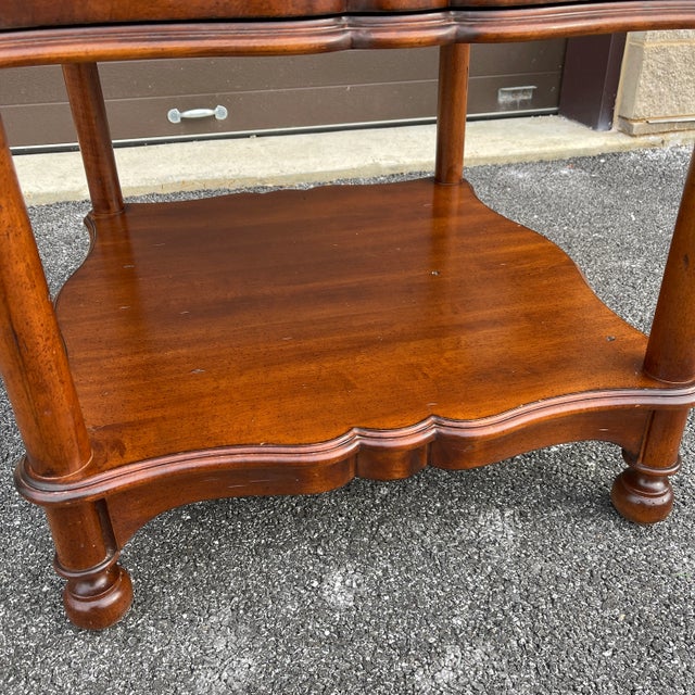 2000 - 2009 21st Century Harden Furniture Serpentine British Colonial Cherry Center Table For Sale - Image 5 of 12