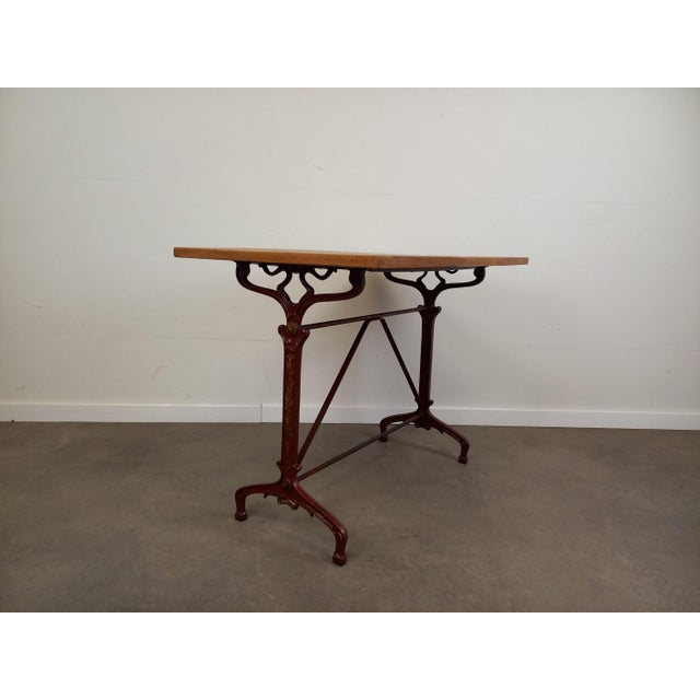 Art Nouveau Cast Iron and Wood Bistro Table, 1890s, in Restored conditions. Designed 1890 to 1919