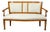 Italian 19th Century Carved Walnut Upholstered Settee with Scrolling Arms For Sale