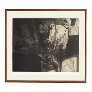 “Studio” Abstract Aquatint Print by Walter Sorge For Sale