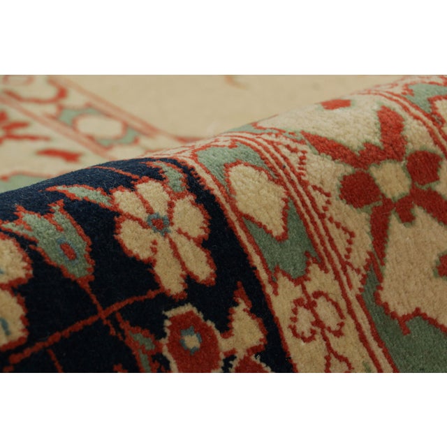 1900 - 1909 Oversized Antique Tabriz Persian Rug in Green With Floral Medallion | Rug & Kilim For Sale - Image 5 of 6