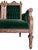 Wood 19th Century Antique Victorian Eastlake Settee, Carved Walnut With Tufted Emerald Green Velvet, Gothic Crest For Sale - Image 7 of 8