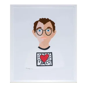 "Keith Haring" Contemporary Felt Collage, Framed by Sam Sidney