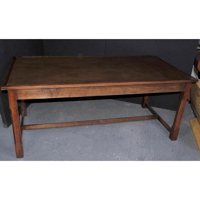 Farmhouse Refectory Oak Desk For Sale - Image 6 of 10