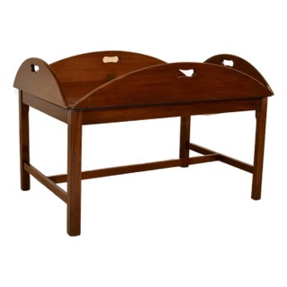 Campaign Butlers Tray on Stand Coffee Table, Circa 1900 For Sale
