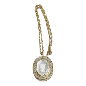 Vintage Early 20th Century Whiting & Davis Intaglio Cameo Pendant Necklace