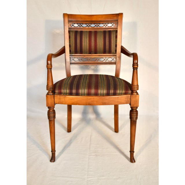 Wood Regency Style Mahogany Armchair After Baker Furniture Company, Crafted in Italy For Sale - Image 7 of 12