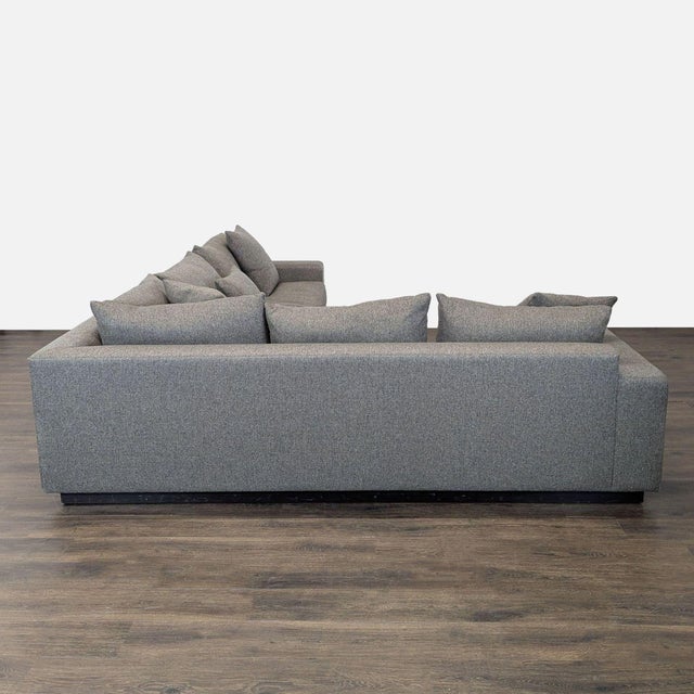 2010s Rene Cazares Salvatore Modern Gray Fabric Sectional Sofa With Cushions For Sale - Image 5 of 9