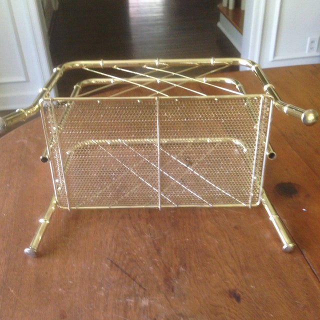 Vintage Faux Bamboo Gold Magazine Rack Chairish