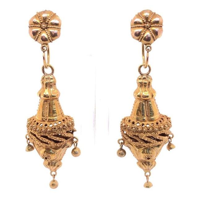 Early 20th Century 14 Karat Yellow Gold Early 20th Century Victorian Earrings For Sale - Image 5 of 11
