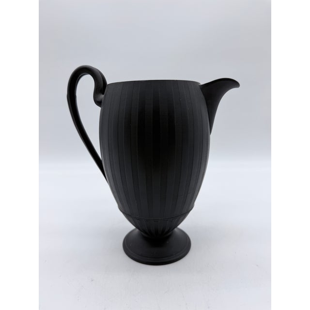American Antique Wedgwood Black Basalt Neoclassical Creamer/Pitcher, 19th Century For Sale - Image 3 of 12
