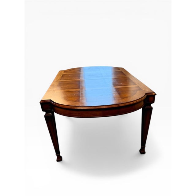 1990s 1990s Attributed Karges Traditional Parquet Top Extension Dining Table With Three Leaves For Sale - Image 5 of 11