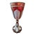 Antique Bohemian Glass Tall Pink Overlay Goblet For Sale