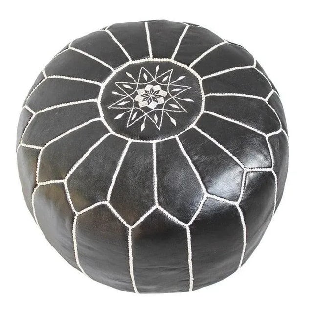 2020s Moroccan Leather Ottoman Cover For Sale - Image 5 of 5